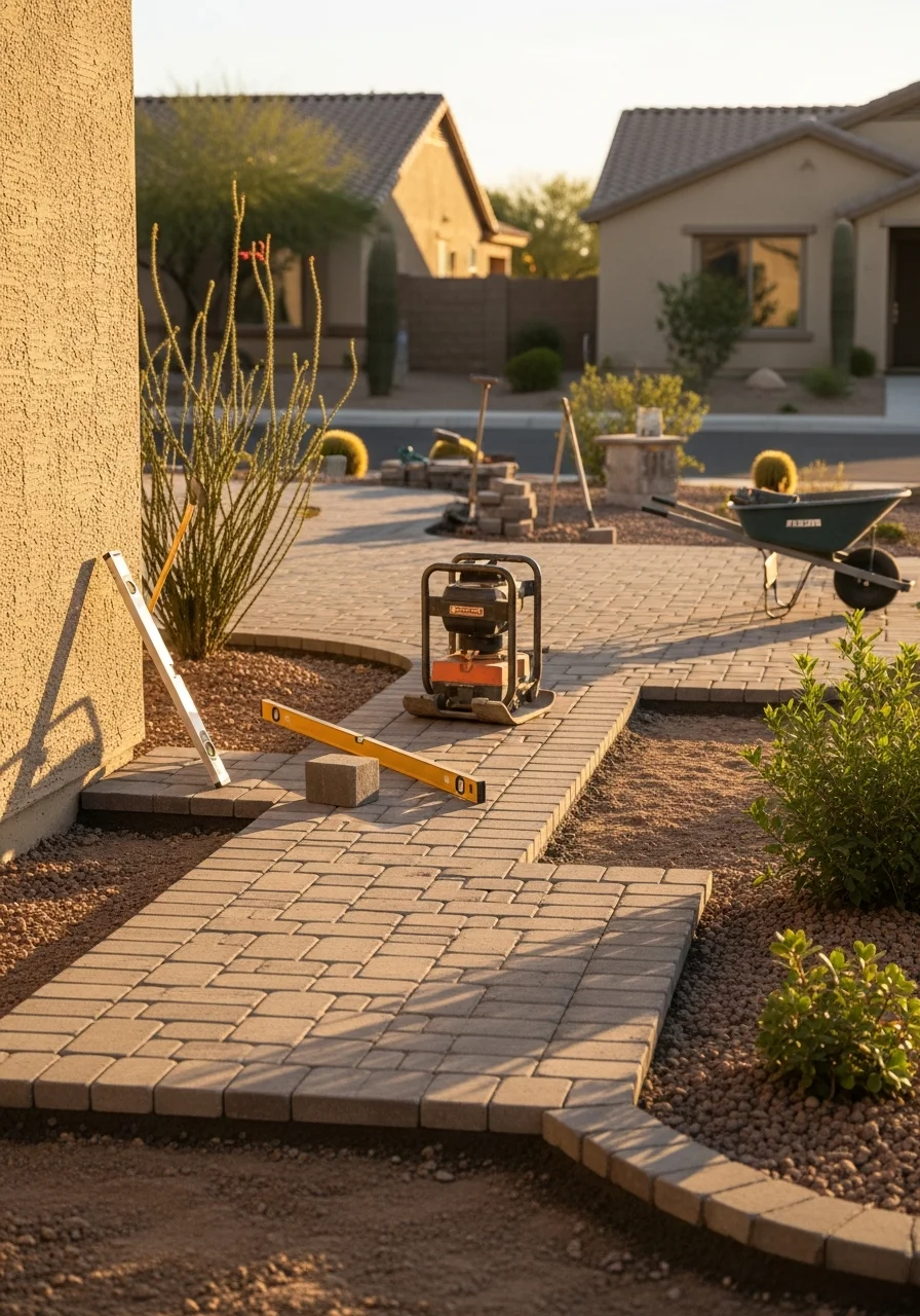 Service technician working on a residential property in Peoria.